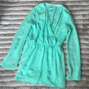 Sea Foam Green Romper Charlotte Russe